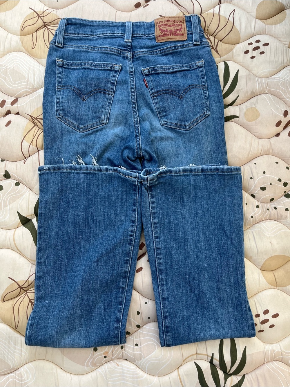 Levi's Blue Wide Leg Cut-Off Jeans